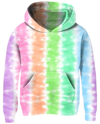 Image of Ahegao Sweatshirt for Girls Rainbow Strips Pullover 13 14 Years Long Sleeve Hoodies Young Girl School Loose Fit Sports Sweatshirts