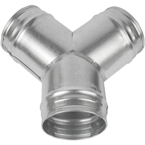 Image of Duct Splitter for Exhaust Fan Dryer Vent Hose 3 Way Duct Hose Connector, T Shape, T Joint Metal (4'' Inch, Y Shape)