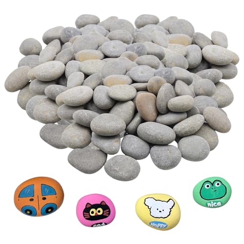 50 Stück Steine zum Bemalen Flach, 1-3CM Glatte Kieselsteine zum Bemalen,...