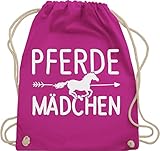 Shirtracer Pferde Geschenk und Reiten Zubehör - Pferde Mädchen Motiv - Unisize - Fuchsia - turnbeutel pink pferde - WM110 - Turnbeutel und Stoffbeutel aus Baumwolle