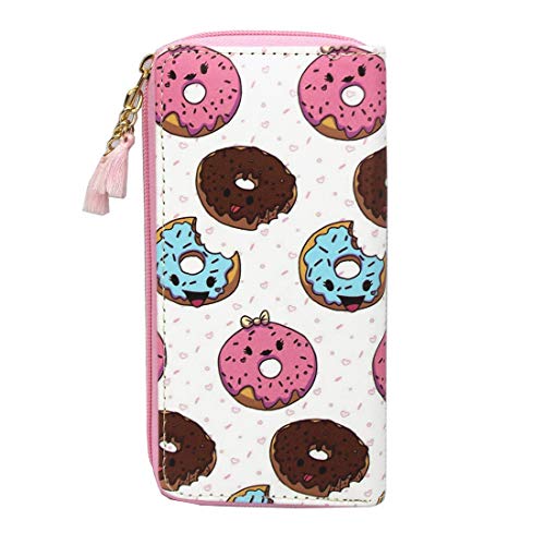 Timlee Cute Donut Wallet For Girls Doughnut Unicorn Wallets Long Purse (Donut)