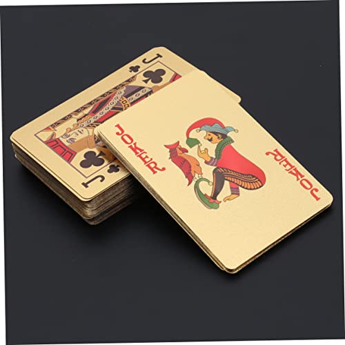 ABOOFAN Gold Folien Pokerkarten Professionell Langlebig Mit Ausgezeichnetem Griff Für Weihnachtsfeier Und Familienspiele Edles Kartendeck in Glänzendem Gold Für Sammler Und Geschenk – Bild 4