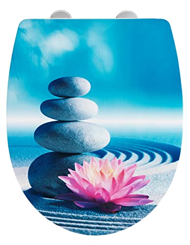 WENKO Premium WC-Sitz Spirit, High Gloss Oberfläche, Toilettendeckel mit Absenkautomatik, aus bruchstabilem Thermoplast, Maße (B x T): 36,5 x 45 cm, Mehrfarbig