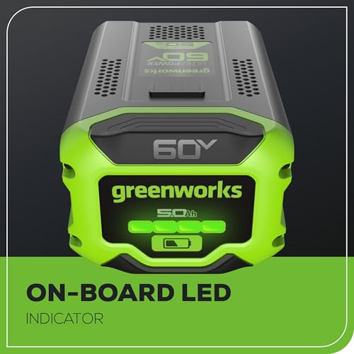Image of Greenworks 60V 5.0AH Ultra Power Battery | Provides Fade-Free Power for Maximum Performance | Compatible with 75+ Greenworks Tools