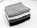 Set of 4 Handmade Black, Dark Grey, Light Grey & White, 4 inch x 7 inch Rectangle Cotton Dishcloths
