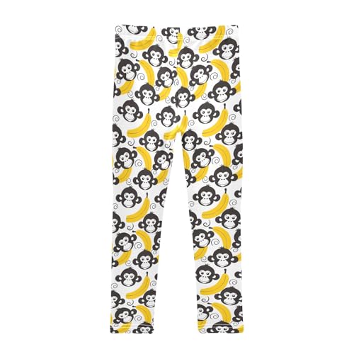 Monkey Face Banana Seamless Girls Leggings Kids Yoga Pants Athletic Tights Pants 4-10 Years2