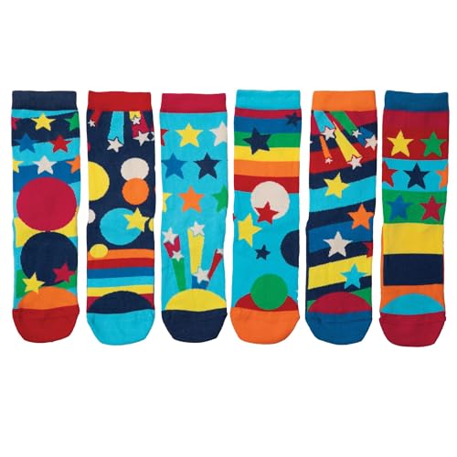 Happy Birthday 6 Oddly Coordinated Novelty Kids Socks US 13.5-83