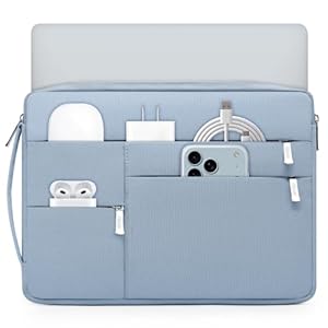 HYZUO 15-16 Zoll Laptop Hülle Tasche für MacBook Pro 16 M4/M3/M2/M1 2025-2019, 15" Surface Book, Tragbare Schutzhülle für 15" 15,6" Dell HP Lenovo ThinkBook Asus Acer Samsung, Blass Blau
