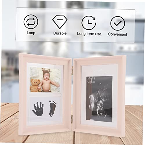 Abaodam 3 Pecas Molduras De Ultra-som b Lembrancinha De Pegada Quadro De Impressão De Bebê Quadro De