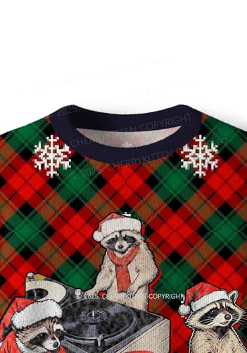 Raccoon Band Tartan Christmas Sweatshirt - Image 4