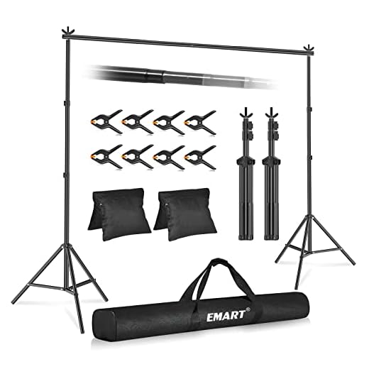 Emart Photo Video Studio 10Ft Adjustable Background Stand Backdrop Support System Kit with Carry Bag