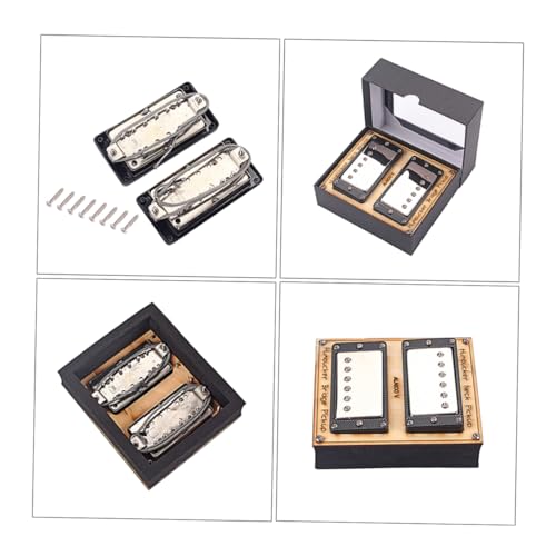 ibasenice ハムバッカーネックピックアップセット ブラック アロイフレーム ギター エレキギターピックアップ交換用 マイクロフォニック抑制機能付き 2個入り