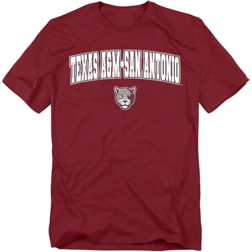 LOGOVISION Texas A&M University-San Antonio Arch Logo Unisex Adult T Shirt, Maroon, X-Large