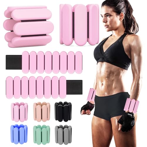 Image of Adjustable Ankle Weights for Women Men,Wrist Weights set for Walking Running,1 Pair (1Lbs Each) Silicone Workout Weights for gym fitness, Jogging,yoga,pilates,strength training,physical therapy