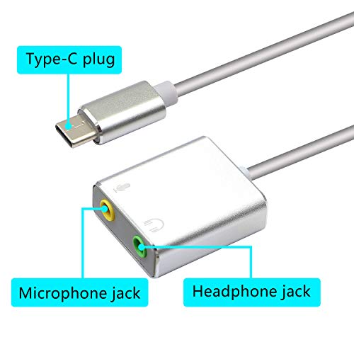 Honglei Type C Externe Geluidskaart, USB C 7.1 CH Stereo Audio Adapter met Jack 3.5mm Hoofdtelefoon en Microfoon Jack… - Image 4