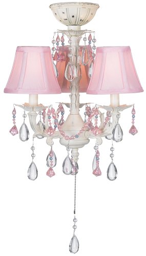 Image of Pretty-in-Pink Pull-Chain Ceiling Fan Light Kit