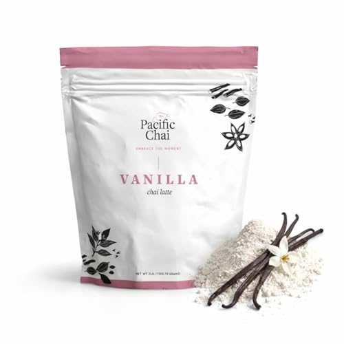 Pacific Chai Vanilla Chai Latte Mix, Instant Chai Tea Latte Powder Drink Mix, Gluten Free, Kosher, Spiced Tea Latte, 3 LB