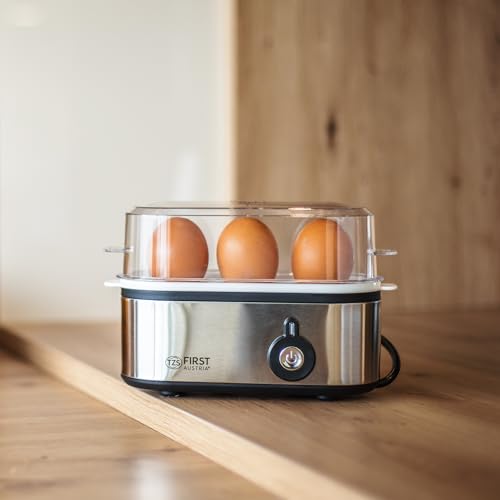 TZS First Austria Elektrischer Eierkocher 210W, 3 Eier, mit Messbecher und Eierstecher, für...