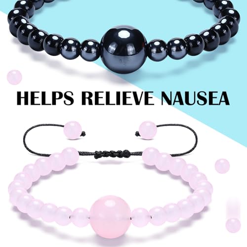 Image of Sureio 6 Pcs Motion Sickness Bracelets Cruise Essentials Adjustable Anti Nausea Wristband for Adults Car Sea Air Sickness Relief