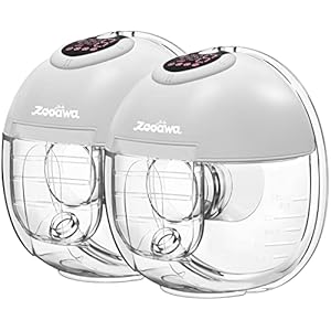 Zooawa Breast Pump, Wearable Breast Pump, S32 Hands Free Breast Pump, Electric Portable Breast Pump with 4 Mode & 9 Levels, Wireless Breast Pump Hand Free, LCD Display, 24mm Flange, 2 Pack
