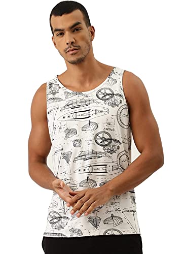 Image of Diversify Men's Cotton Sleeveless Regular Fit Printed Vest