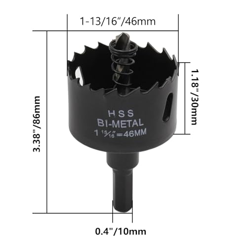 Image of 1-13 /16 inch /46mm Dia Hole Saw Blade BI -Metal Hole Saw Hole Cutting Drilling Tool-2pcs