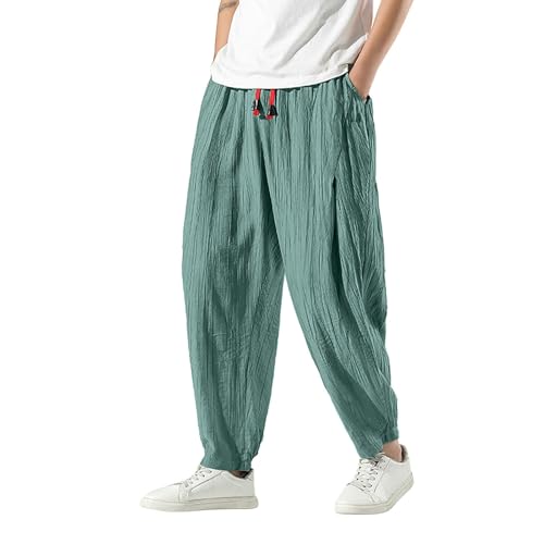 Pantalon en lin homme sarouel asiatique d'été bouffant style Aladin Harajuku