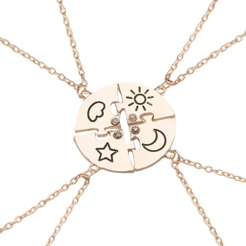 Matching Best Friend Necklaces for 4 Sister Birthday Gifts for Women Friendship Gifts Necklaces for Bestie Gift Ideas Rose Gold Puzzle Piece Necklace for Best Friends Leaving Goodbye Gifts for Friends