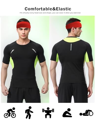 Image of Headbands for Men & Women, Sweat Headband Non-Slip Sweatband Sports Running Cycling Yoga Basketball Workout Football Training