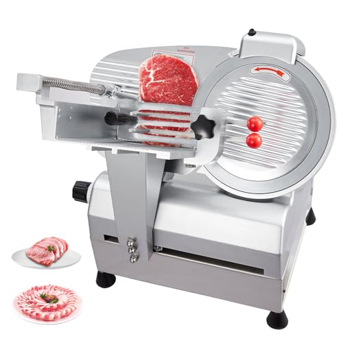 Electric Meat Slicer - 12 Inch Electric Food Slicer With Adjustable Thickness, Stainless Steel Blade, 800W Power, for Home and Commercial Use