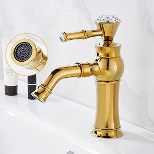 Robinet d'eau en laiton doré avec mitigeur eau chaude et froide fluide - 4
