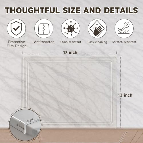 SWSKR Clear Acrylic Cutting Board with Juice Groove,1pcs Clear - 17''x13'' - image 6