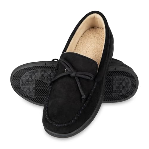 Image of isotoner Men's Slip-on Indoor /Outdoor Microsuede Memory Foam Comfort Moccasin Slippers