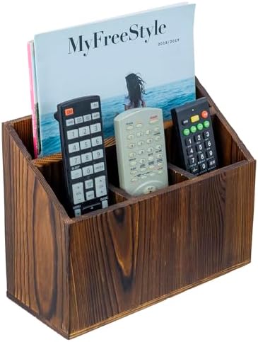 Amazon.com: MyGift Remote Control Holder Caddy with 4 Compartments for ...