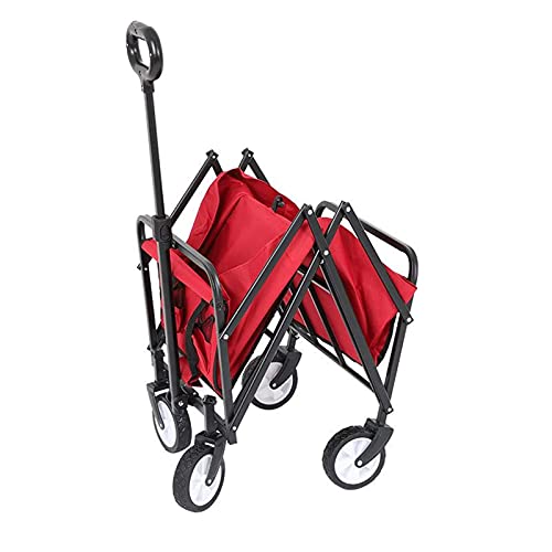 Garden Trolley Cart Rojo Carretilla para Jardín Plegable con Ruedas Neumáticas y Capacidad 90L y 80kg miniatura 3