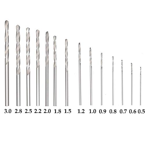 WOMGF Handbohrer Mini Bohrmaschine Pin Vise mit 14 Handbohr Spiralbohrer 0.5-3.0mm Precision Handbohrer Bit for Hand Drill, Jewellery, Model Making(Verpackung MEHRWEG)