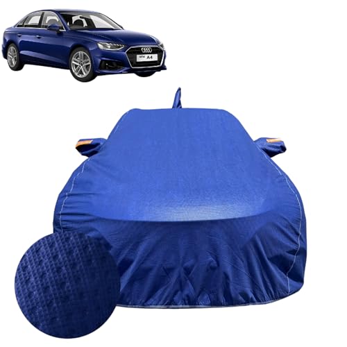 Image of Car Cover for Audi A4 (2021-2026) | 100% Waterproof Cover with Reflective Mirror Pockets | Dustproof, Scratchproof, Heatproof Audi A4 Car Cover |Soft Cotton Lining| Blue