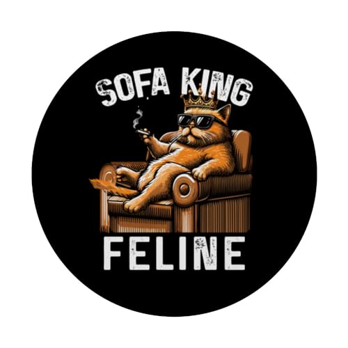 Sofa-King Feline, s Funny Adult Word Play PopSockets Swappable PopGrip, Black - Image 3