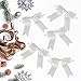 Meseey 50 Pcs 3 Inches Twist Tie Satin Ribbon Bows Ivory Pretied Premade Craft Bows for Treat Bags Gift Wrapping Basket Wedding Baby Shower Brithday Christmas Party (3