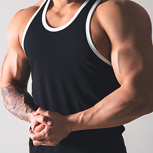 Mens Quick-Dry Workout Lightweight Stringer Training Singlet Athletic Muscle Tank Tops for Men T482