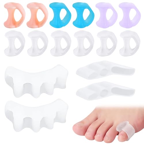 ZOCONE 16 Piezas Separadores de Dedos de Los Pies Meñique Individual Separadores Dedos Pies Silicona Pequeño Elástico Separador Dedos Pie Gel Universal Gel Toe Spacers para Dedos Superpuestos Martillo