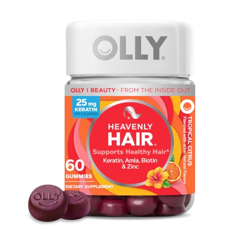 OLLY Heavenly Hair Gummy Supports Healthy Hair Keratin Biotin AMLA Chewable Supplement 30 Day Supply - 60 Count
