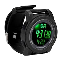 Digitale Sportuhr, Outdoor-Chronograph-Armbanduhr, wasserdichte Schwimmuhr, Multifunktionale Großbild-Digitaluhr für Laufen, Tauchen, Schwimmen, Wanderungen (Black)