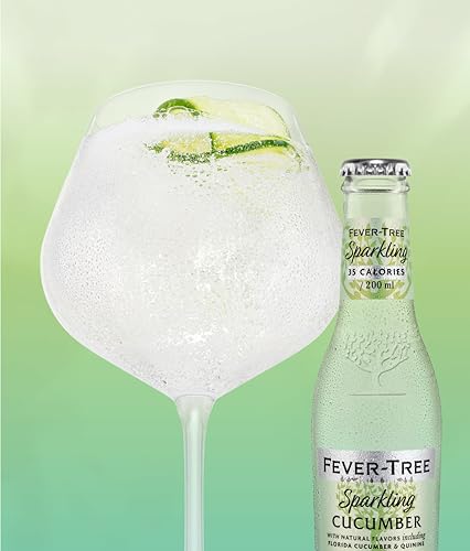 Image of Fever-Tree Sparkling Cucumber - Premium Low Calorie Mixer for Cocktails and Mocktails, 6.8 fl oz Bottles, Pack of 24 - Naturally Sourced, Non-GMO