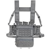 ACE TAC S.O.P. Tactical Chest Rig with 5.56/7.62 Mag, Pistol, Wing Pouch Holders, Molle Dangler - Wolf Grey