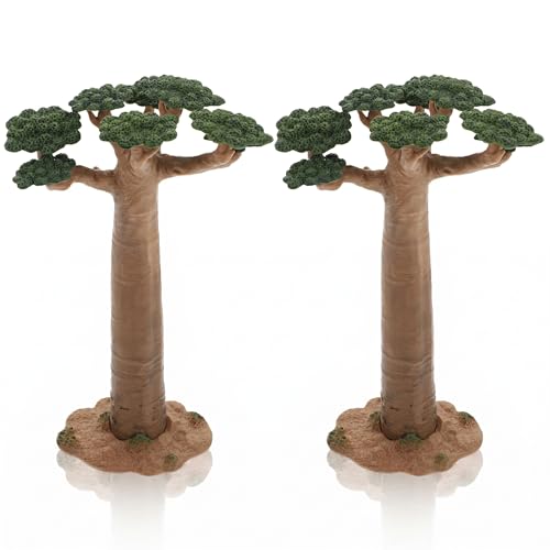 DOITOOL 2Pcs Model Tree Mini Baobab Tree Miniature Artificial Trees Train Scenery Architecture Trees Fake Plants for DIY Crafts Building Model Scenery Landscape Dollhouse