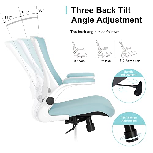 Image of Misolant Tall Office Chair, Drafting Chair for Standing Desk, High Office Chair with Adjustable Lumbar Support, Flip-up Arm and Footrest Ring, Tall Drafting Chair for Bar Height Desk