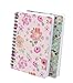 YIHUANYIFA 4pcs A6 Spiral Notebooks School Supplies 8mm Ruled 5.7 x 4.1 inch Hardcover 160 Pages Journals for Work Students Study and Notes (4, Flower A)