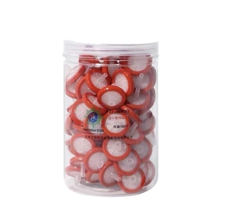 Laboratoryjny filtr strzykawkowy, Hydrofilowy/hydrofobowy filtr strzykawkowy z igłą PTFE OD 33 mm 0,22/0,45um Luer Lock 100 szt(Hydrophobic 0.22um)