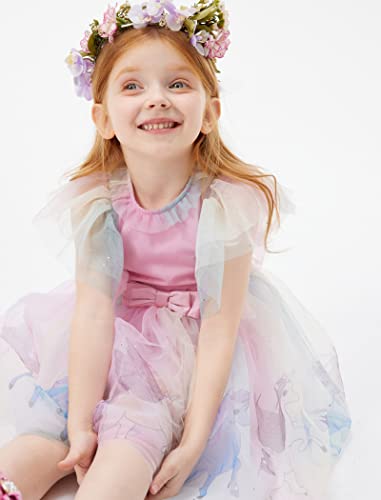 Girls Dresses Rainbow Sleeveless Tutu Dress Pink Fairtyle Unicorn Pattern Cute Party Dress4